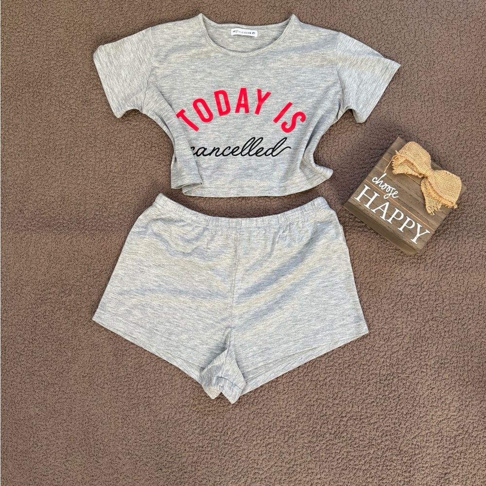 The Style Club “Today is Cancelled” PJ Set